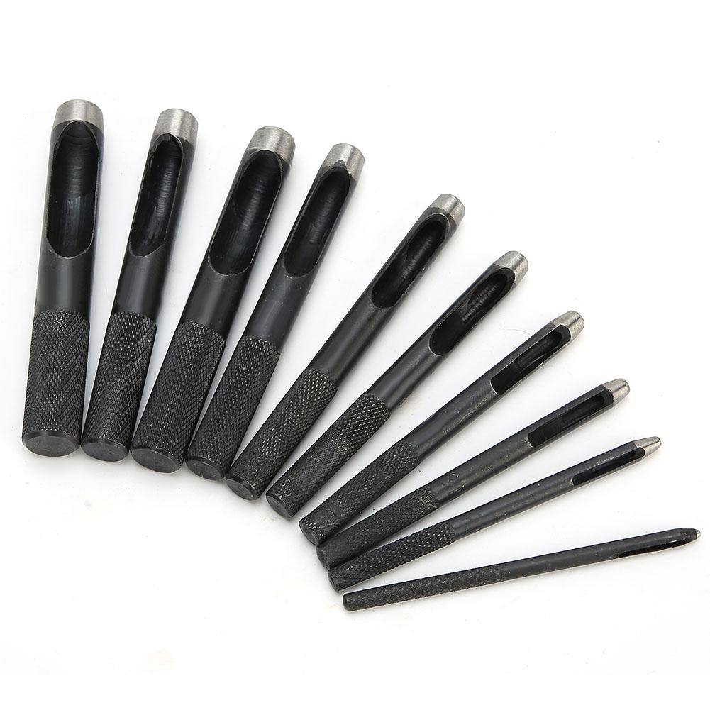 10PCS DIY Leather Craft Hollow Hole Punching Set Leather Belt Hole Puncher 1mm?10mm