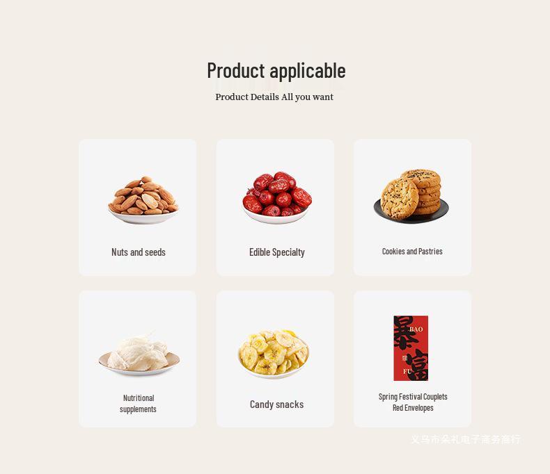Viel Glück Neujahrs-Snack & Joghurt Geschenkbox: Große leere Handbox für 2025 Mondkuchen