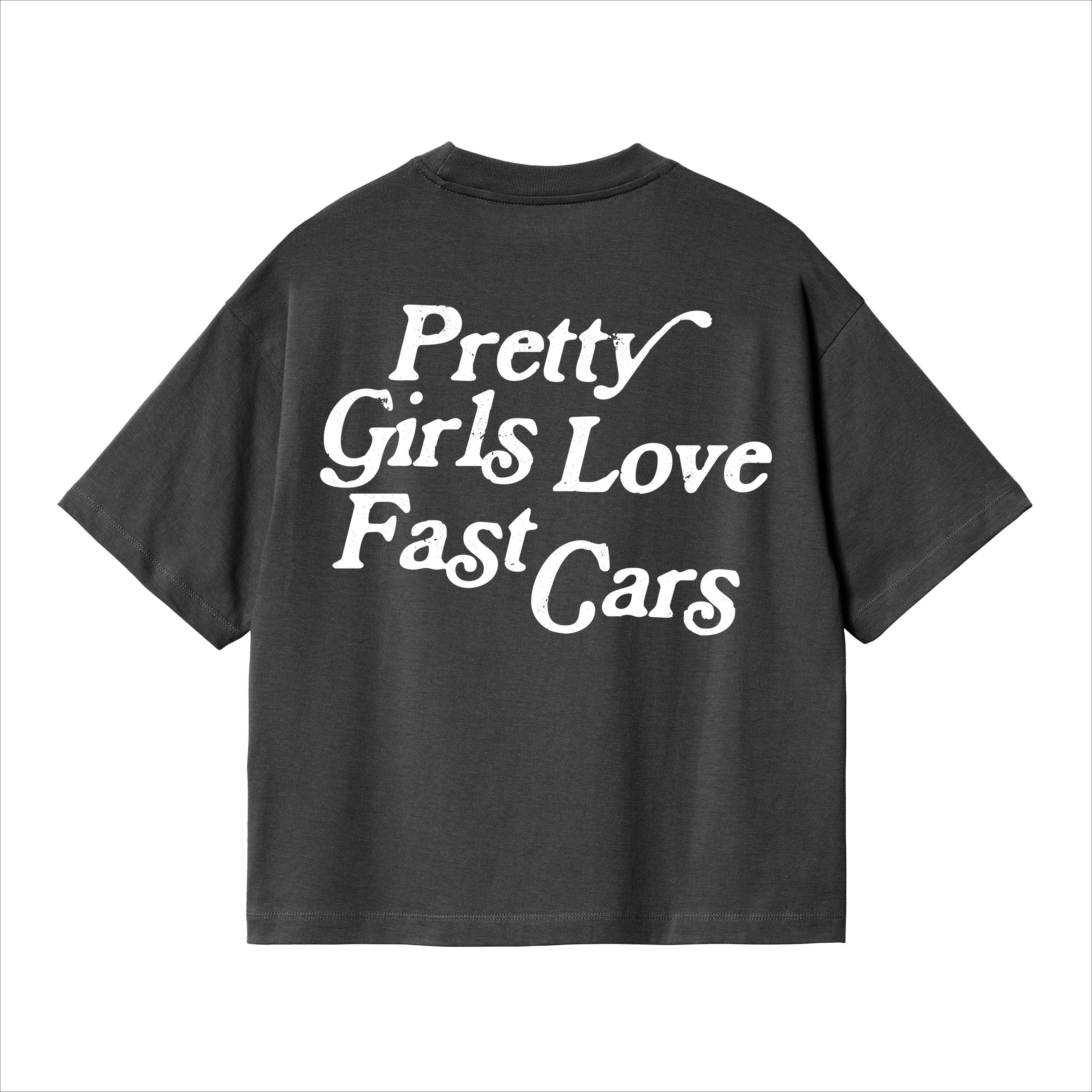 

Pretty Girls Love Fast Cars TShirt Unisex Vintage Distressed Slogan Graphic Tee Streetwear Boxy Short Sleeve Casual Top S