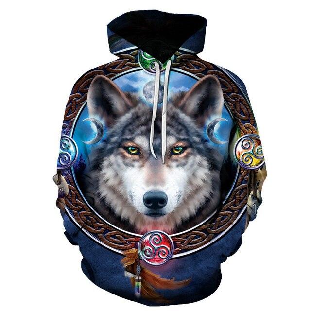 3D Printed Hoodies Animal Wolf Hoodie Men Sweatshirt Women Harajuku Pullovers Casual Sale Clothes Streetwear Men Clothing