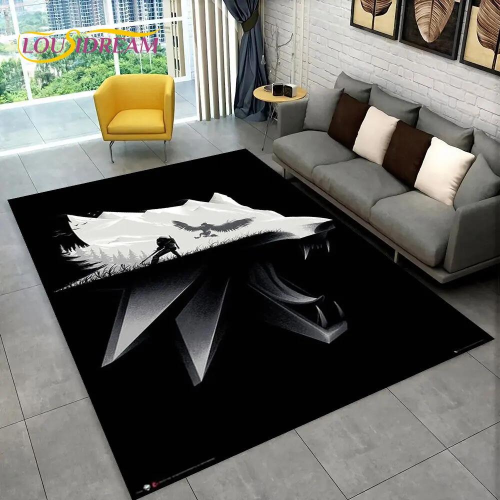 The W-Witcher Game Gamer Anime Area Rug,Carpet Rug for Home Living Room Children's Bedroom Sofa Doormat Decor,Non-slip Floor Mat