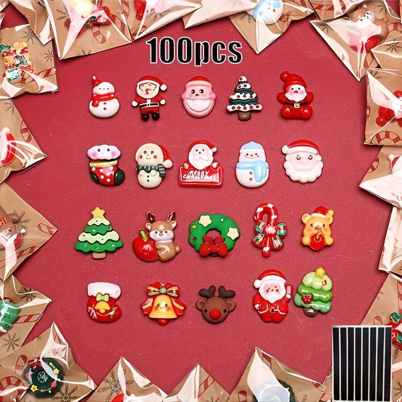 

100pcs Mix Resin Christmas Fridge Magnets Santa Claus Snowman Christmas Tree Refrigerator Decorations Funny Magnetic Xmas Decor