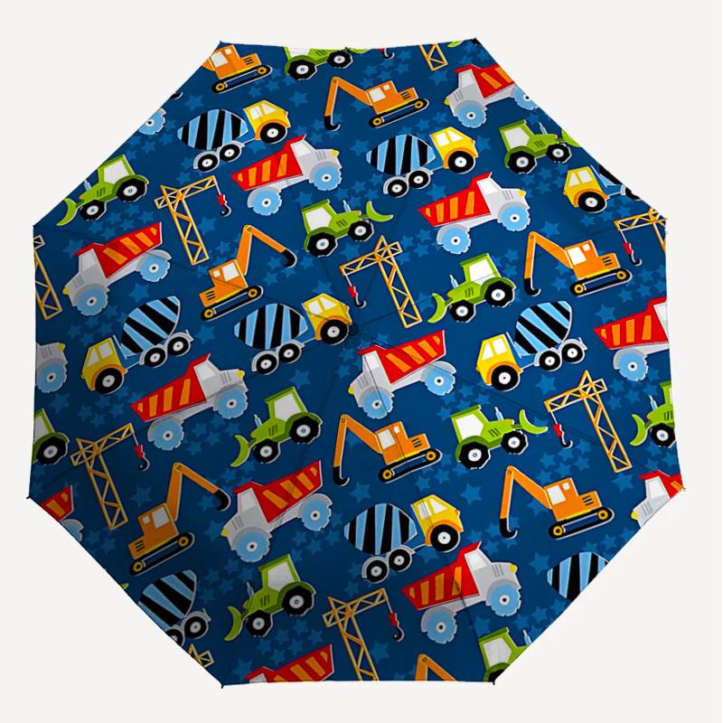 1PC Construction vehicles Umbrella-8-Rib Reinforced, Automatic Open, Lightweight & Durable, Cute Fashion Accessory for Outdoor-T397