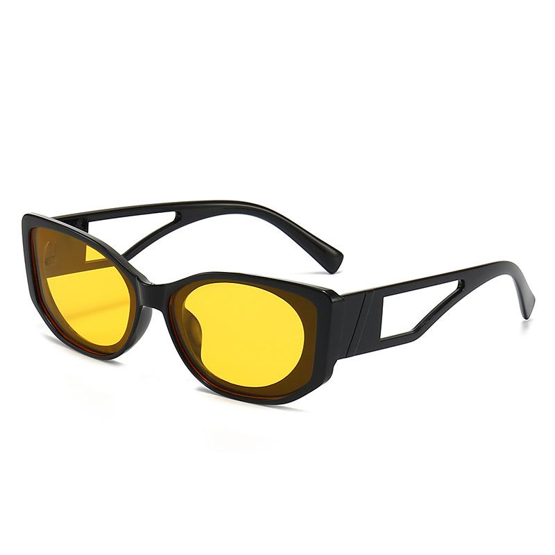 European and American new hollow small frame sunglasses women's personality street shooting plain sunglasses fashion cat eye sunglasses