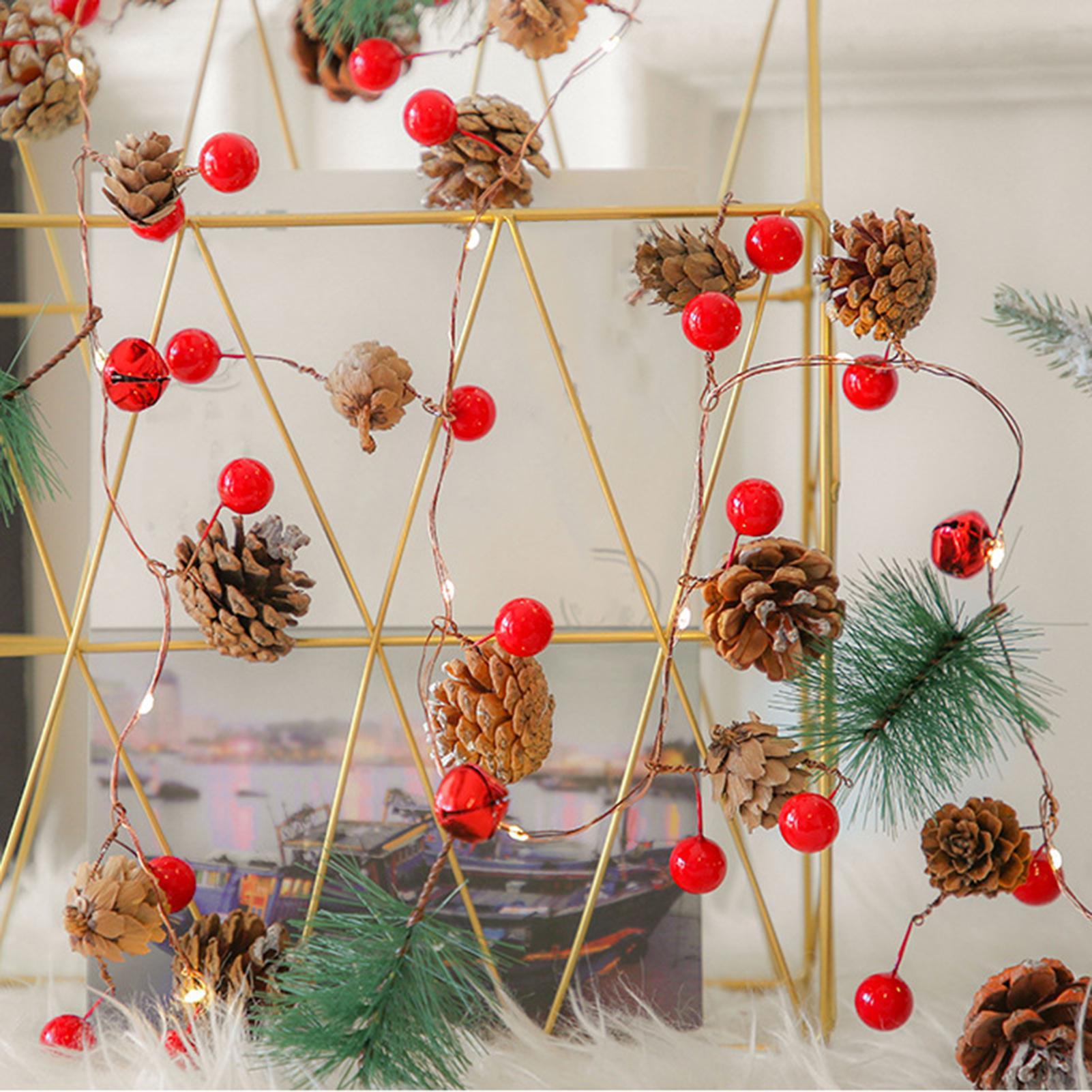 

LED Christmas Lights 6.5Ft Battery Operated With Pine Cones Christmas Fairy Lights Holiday Decor For Indoor Outdoor Living Room China Mainland