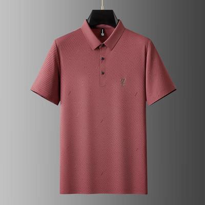 Polo da uomo taglie forti in seta di ghiaccio premium