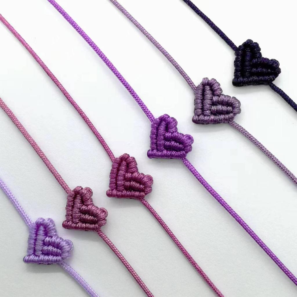 Handarbeit Handgestrickt Pfirsich Herzförmig Glücksbringend Rotes Seil Armband Verstellbar Damen Beste Freundin Anhänger Einfach Herren Paar Liebende Geschenk