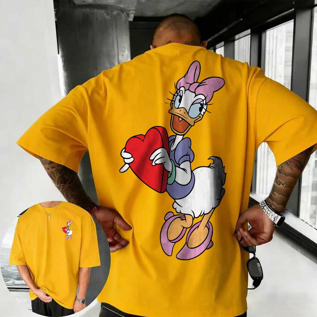 2026 Léto Disney Daisy Tričko Pánské Street Fashion 100% Čistá Bavlna Krátký Rukáv Ležérní Volný Prodyšný Vrchní Díl
