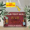 Personalized Metal Sign Custom Name Bar Decoration Pub Tavern Home Wall Art Beer Man Cave Decor