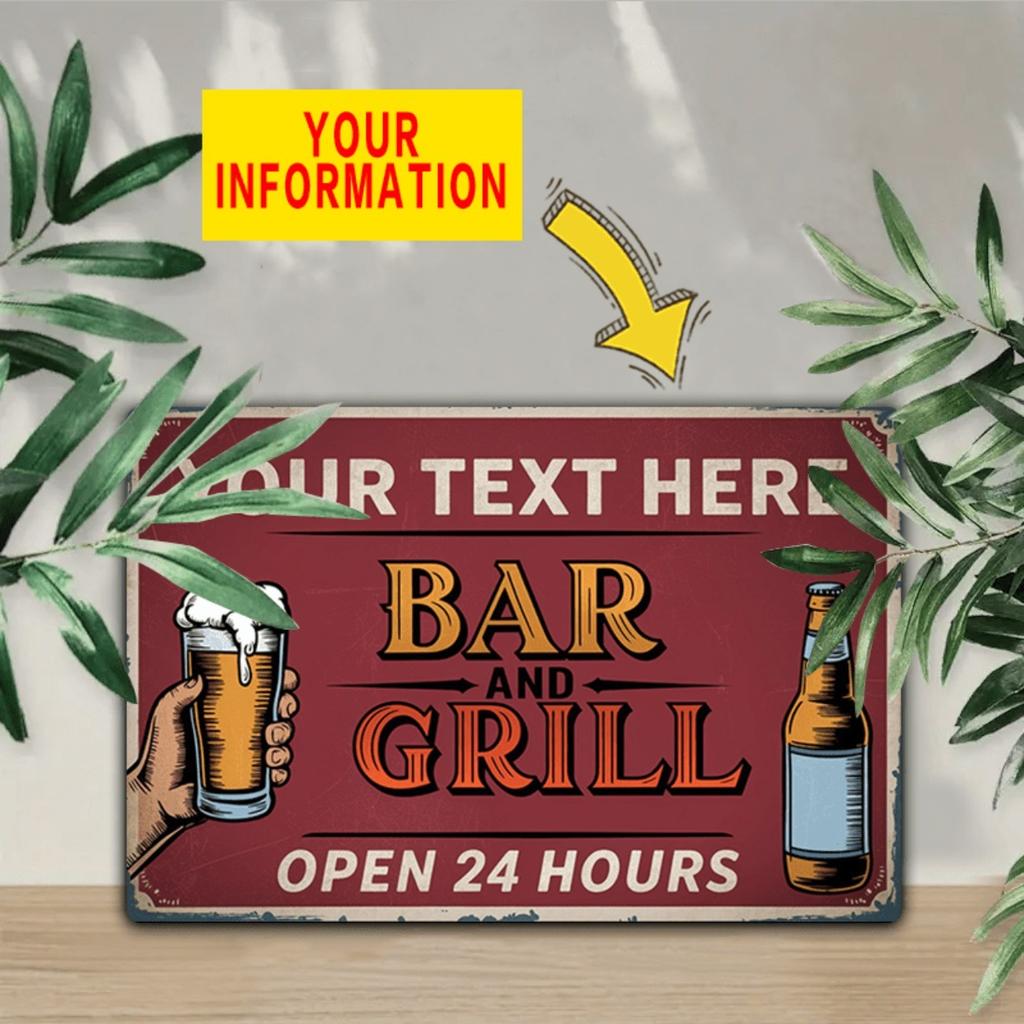 Personalized Metal Sign Custom Name Bar Decoration Pub Tavern Home Wall Art Beer Man Cave Decor