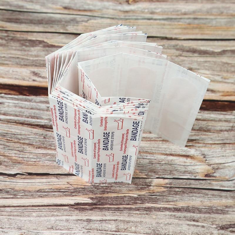 

50 шт./100 шт. пластыри, водостойкая дышащая подушка, клейкий пластырь, наклейка для гемостаза на рану, повязка для первой помощи, медицинская марля 100PCS