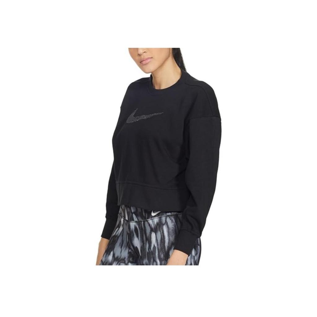 Nike Dri-Fit Get Fit Swoosh Casual Short Sleeve Crew Neck Sweatshirt Women Sweatshirt Black CU5507-010