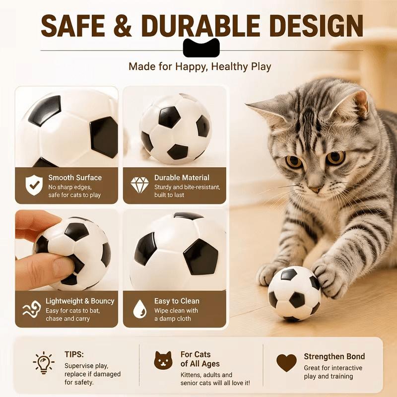 5pcs Cat Soccer Toys Interactive Rolling Balls For Kittens Adult Cats Lightweight Durable Indoor Entertainment Pet Play Ball Funny Exercise Toy