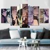 5 Panel Japanese Animation Posters and Prints Anime Character Collage Canvas Painting Wall Art for Living Room Home Wall Decor