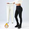 Winter Leggings High-Waisted Straight Leg Pants with Velvet Lining Solid Color Body Shaping Women Leggings