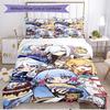 3pcs Duvet Cover Set (1*Duvet Cover + 2*Pillowcase, Without Core), Genshin Impact Print Soft All‑Season Bedding Set, Home Bedroom Decor Gift