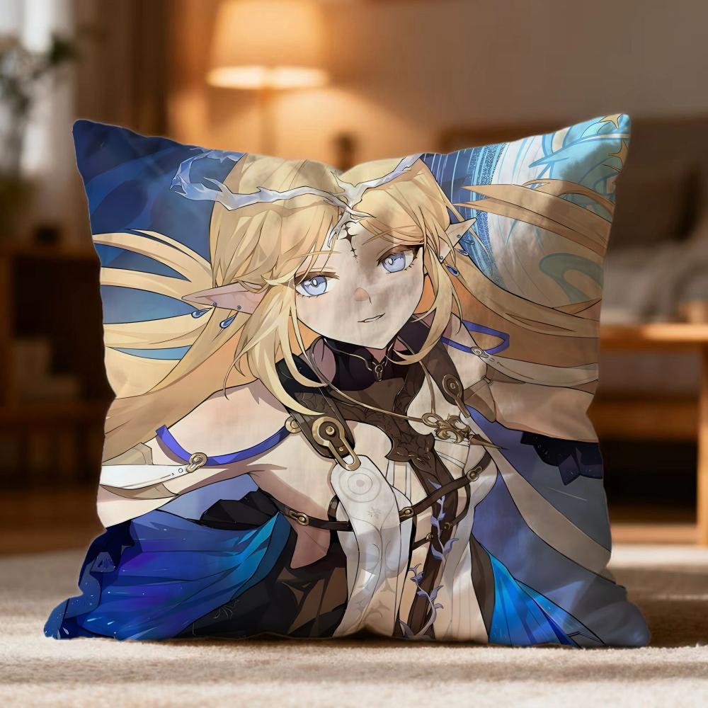 Hot CCartethyia Wuthering Waveser Cushion Cover Soft Washable Pillow Case Multi-Scene for Couch Bed Travel Office Use