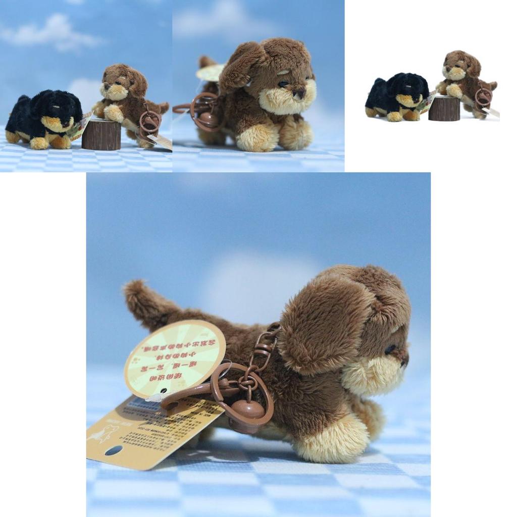 Adorable Plush Sausage Dog Keychain Cute Squeaky Dachshund Doll Backpack Charm