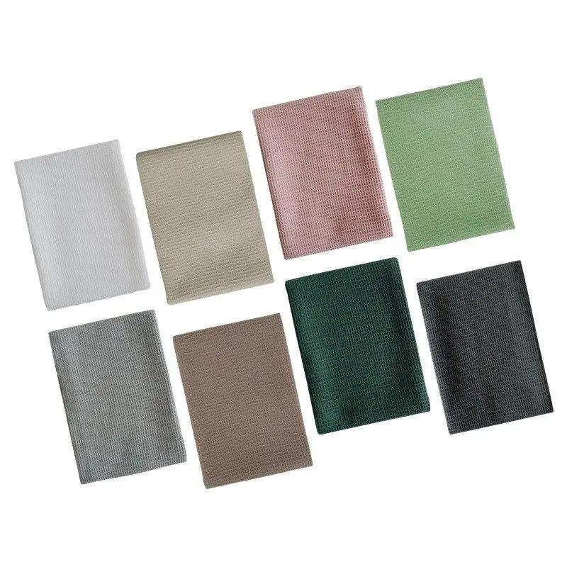 Nordic Style Cotton Rectangular Plain Waffle Tea Napkins Kitchen Napkins and Napkins
