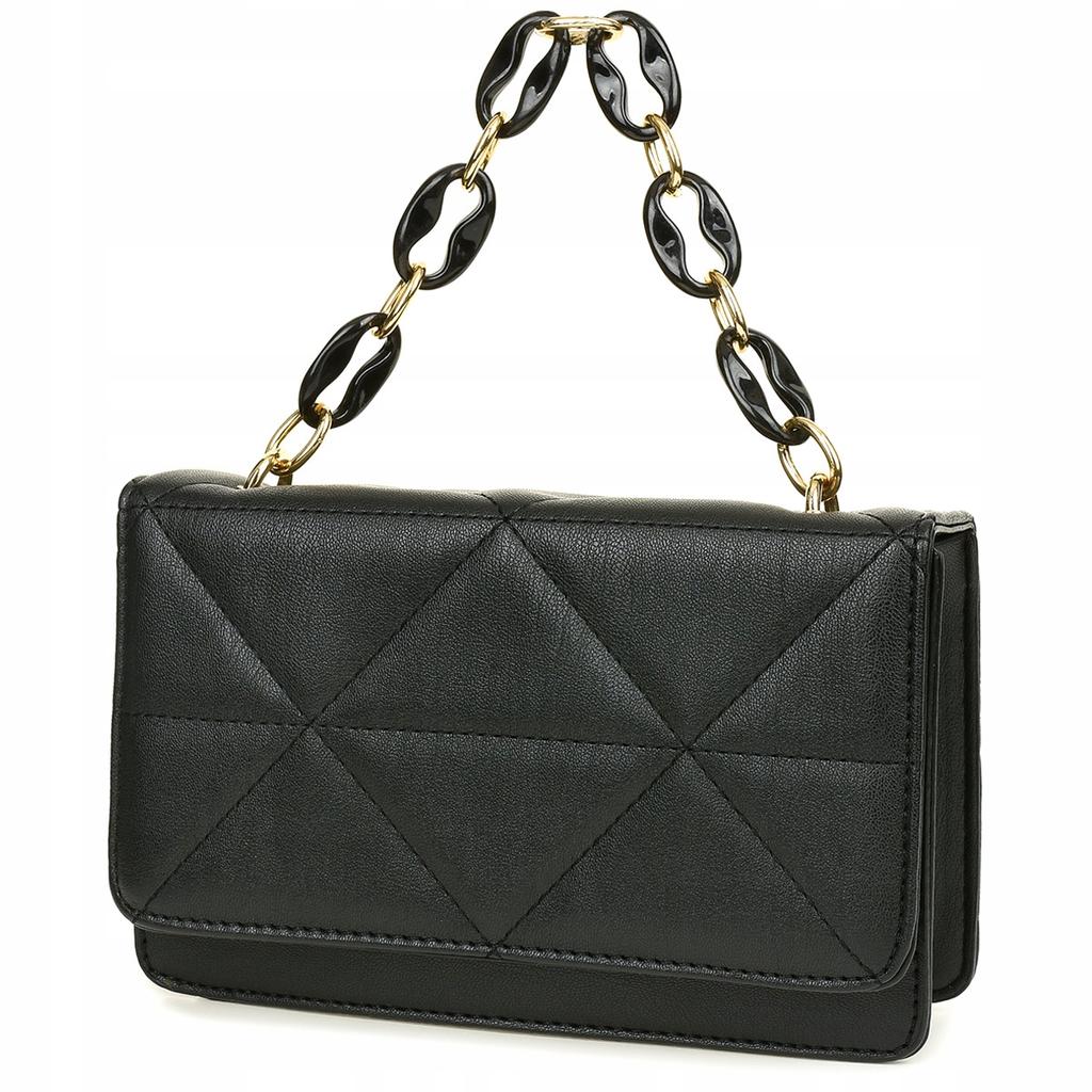 Women's Crossbody Clutch Envelope Bag Shoulder Chain Eco-leather Black