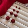 2025 Hot-Selling Hong Kong Style Wine Red Sugar Bean Pearl Earrings for Women - Niche, Advanced Design