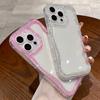 Glitter Cute Wave Border Silicone Soft Phone Case For IPhone 16 15 14 13 12 11 Pro Max Plus Girl Clear Cover Shockproof Shell