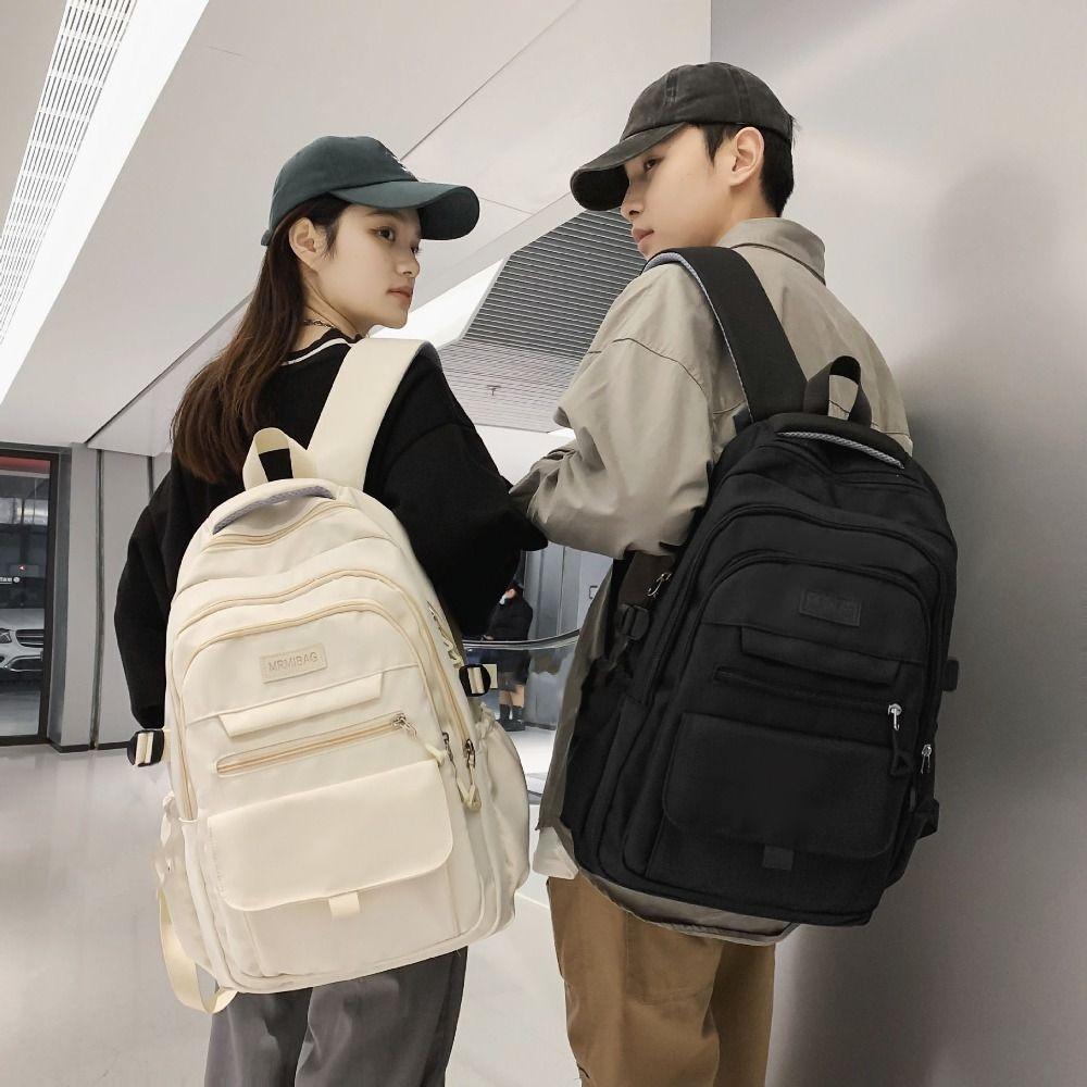 Waterproof Simple School Bags Large Capacity Girl's Backpack College Student Backpack  Travel