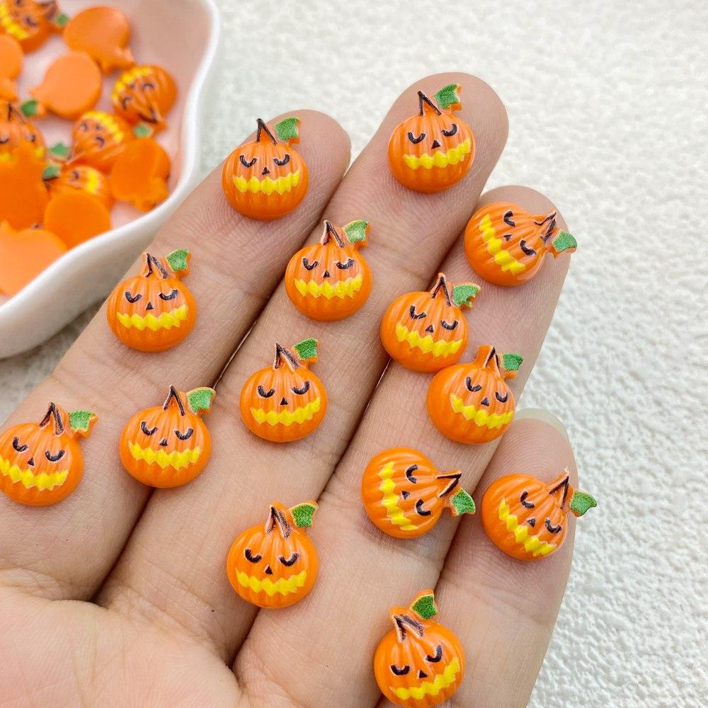 30Pcs New Cute Resin Cartoon Halloween, Christmas Collection Flat Back Manicure Parts Embellishments For Hair Bows