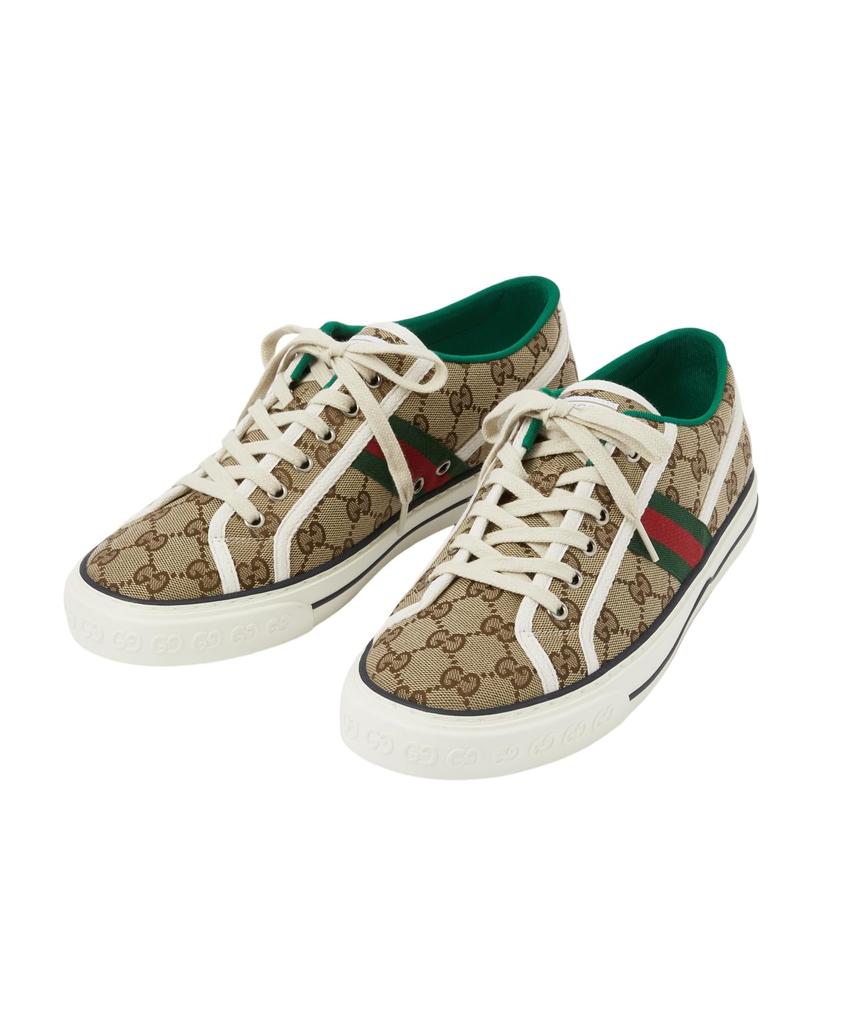 Gucci 1977 Tennis Size cm Sneakers, Men's, Beige/Ebony, 27.0 (606111 HVK20) [Used]
