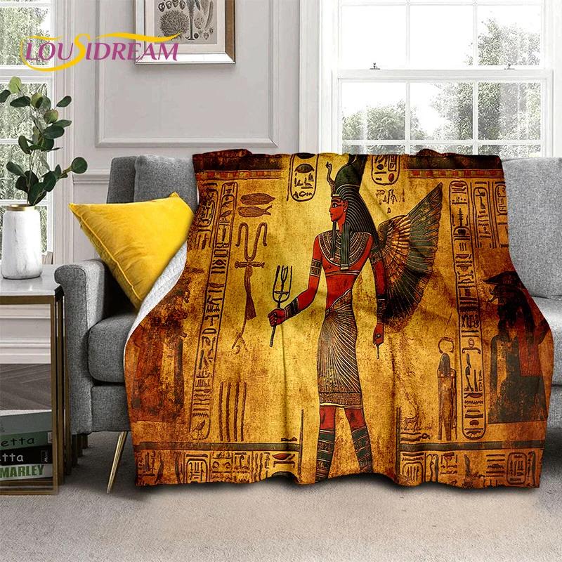 3D Ancient Egypt Hieroglyphic Mythology Wall Painting 2025 New Blanket,Soft Throw Blanket for Home Bedroom Bed Sofa Cover Child