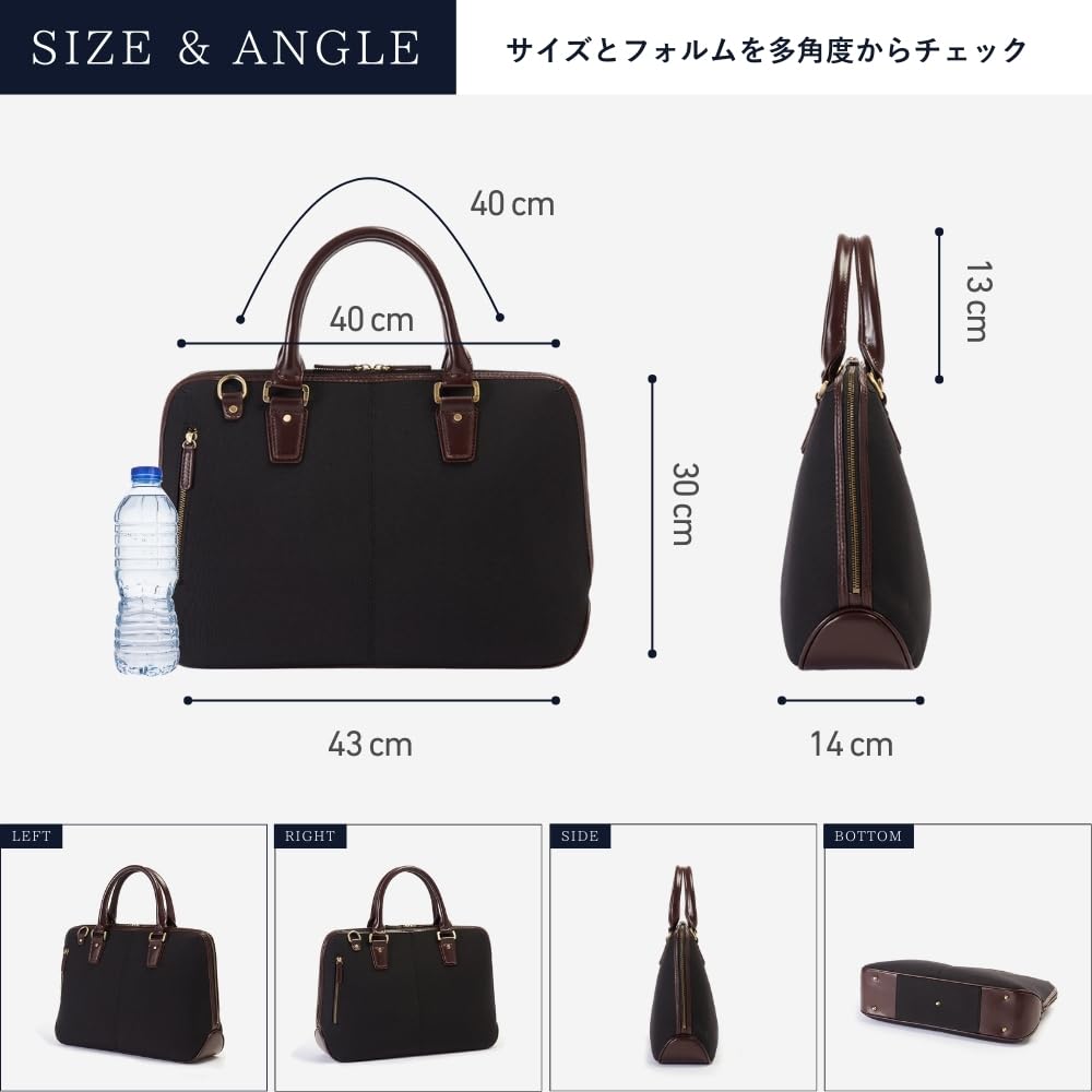 GOLDMEN Business Bag Briefcase Cordura Large Capacity Large Opening B4 PC Holder GA001C [GOLDMEN]