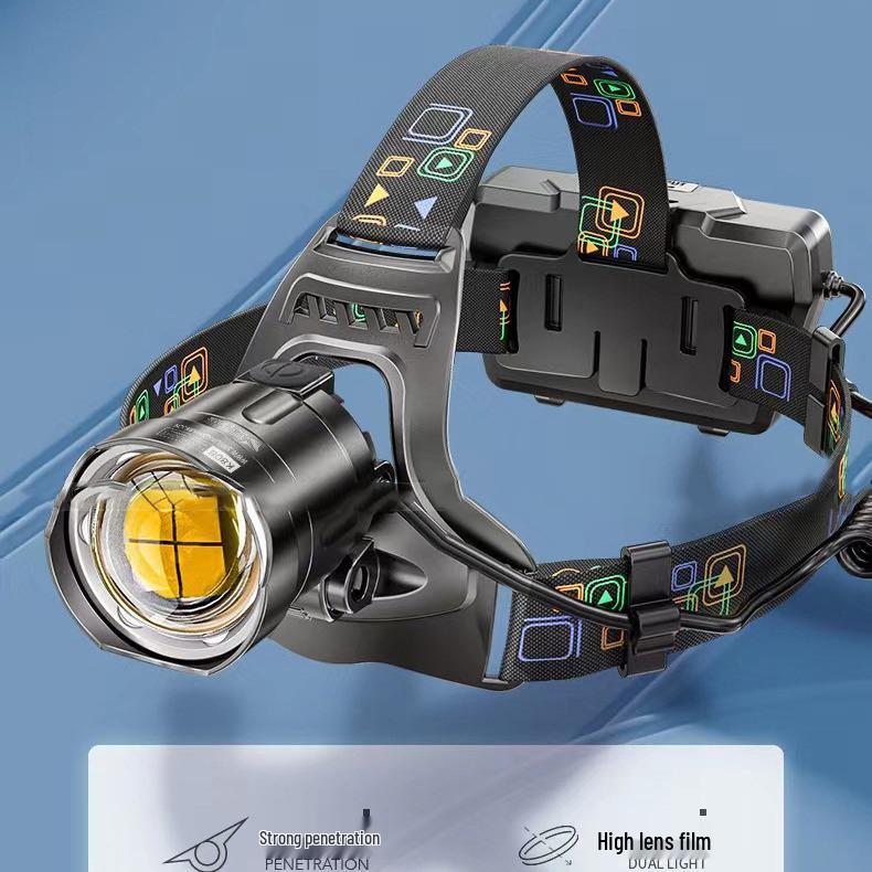 Ultra-Powerful Waterproof P70 Headlamp with Mobile Charging for Outdoor, Hiking, Construction