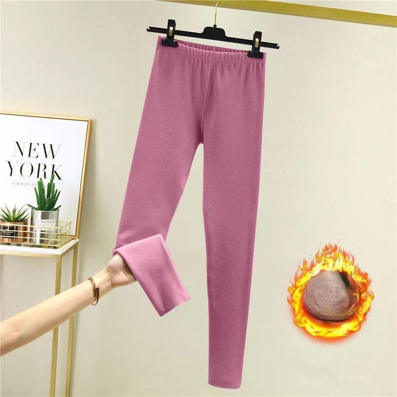 Women's High Waist Polar Fleece Heating Thermal Pants Autumn Winter Stretchy Slim-Fit Double-Sided Brushed Base Layer Leggings with Slimming Effect