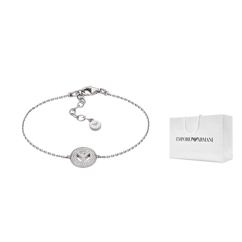 Emporio Armani Ferris Wheel Fashion Round Ring Eagle Logo Silver Bracelet Women bracelet EG3586040