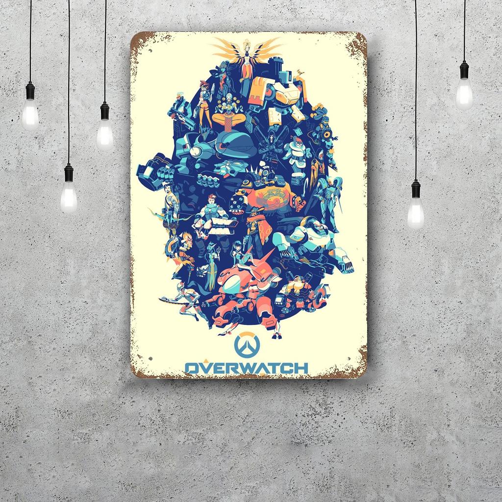 Overwatch Classic Poster Rusty Metal Plaque Retro Decorative Plate Bar Man Cave Garage Club Metal Sign Wall Decoration