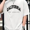 2025 Sommer Unisex Lässiges Lockeres Sport-T-Shirt mit Kalifornien-Print Rundhalsausschnitt Kurzärmliges Oberteil