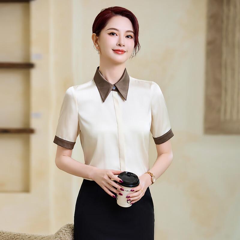 TELUOMAN Damen Kurzarm Professionelle Bluse