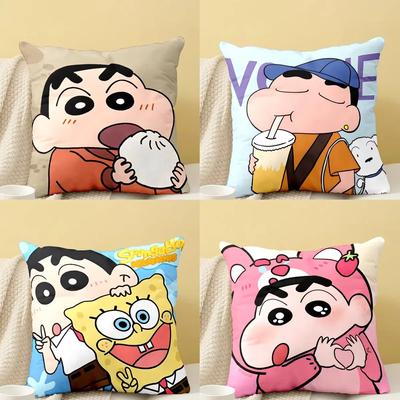 Crayon Shin-chan Pillowcase peripheralsBedroom Sofa Decorative Cushion Cover With Zipper Soft Cushion Cover