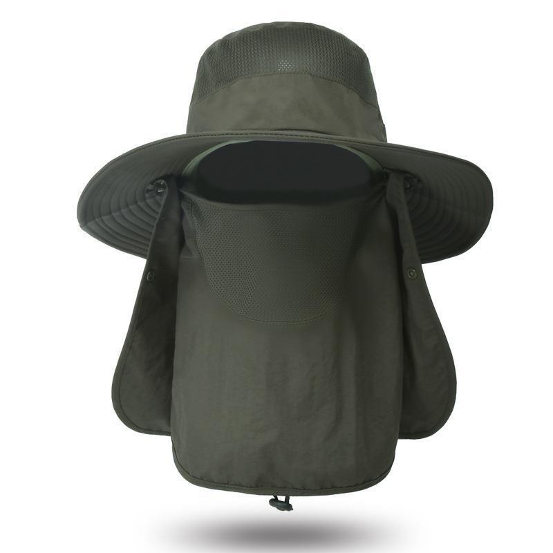 Men's Summer Fishing Bucket Hat with UV Protection and Face Covering for Outdoor Hiking