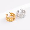 Wheat Ear Adjustable Stainless Steel Ring with 18K Gold Vacuum Electroplating