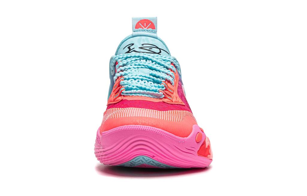 Li Ning YOUNG All City 12 Slip Resistant, Abrasion Resistant, Rebound Low Top Children's Basketball Shoes Red Blue YKBU020-3