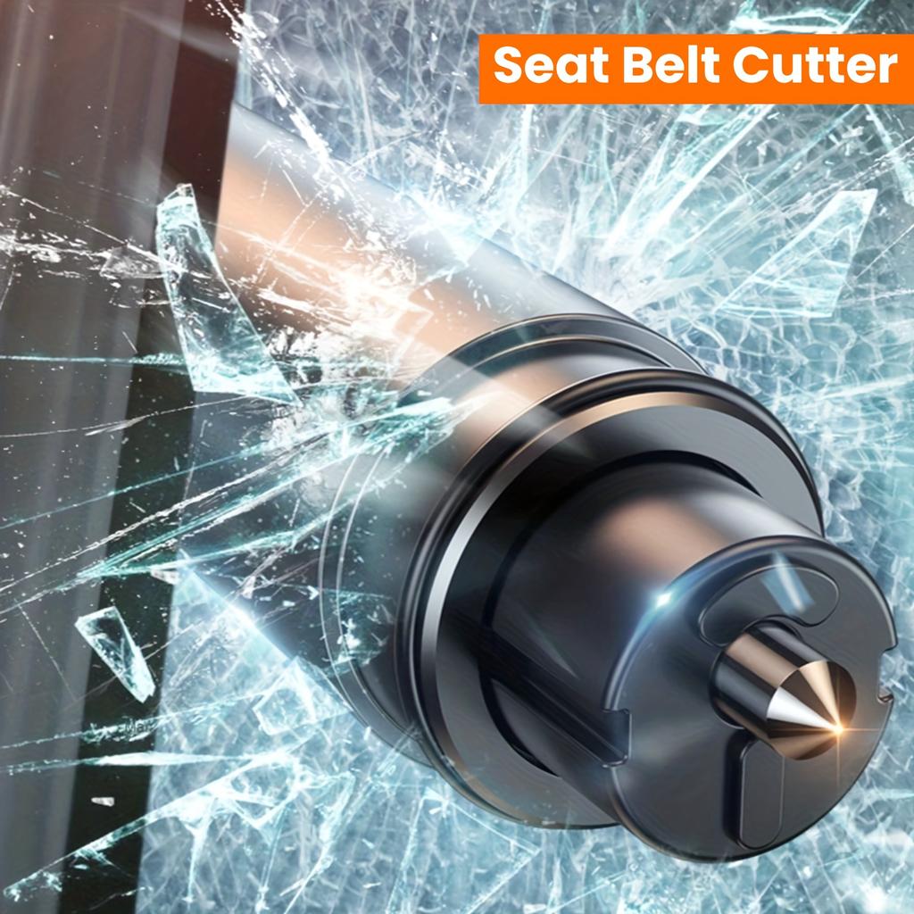 2-in-1 Car Safety Hammer with Window Breaker and Seat Belt Cutter - Emergency Escape Tool, ABS & Alloy Structure, Portable Design with Easy Access