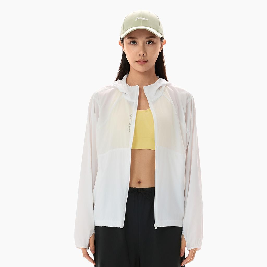Li Ning Fitness Series Hooded Letter Logo Sun Protection Jacket Women jackets AFDW734-5