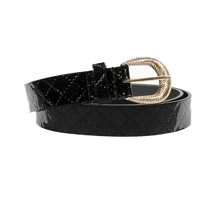 Stylish Buckles Belt Ladies Western Styles Waist Belt Durable Leather Waistband for Versatiles Styling