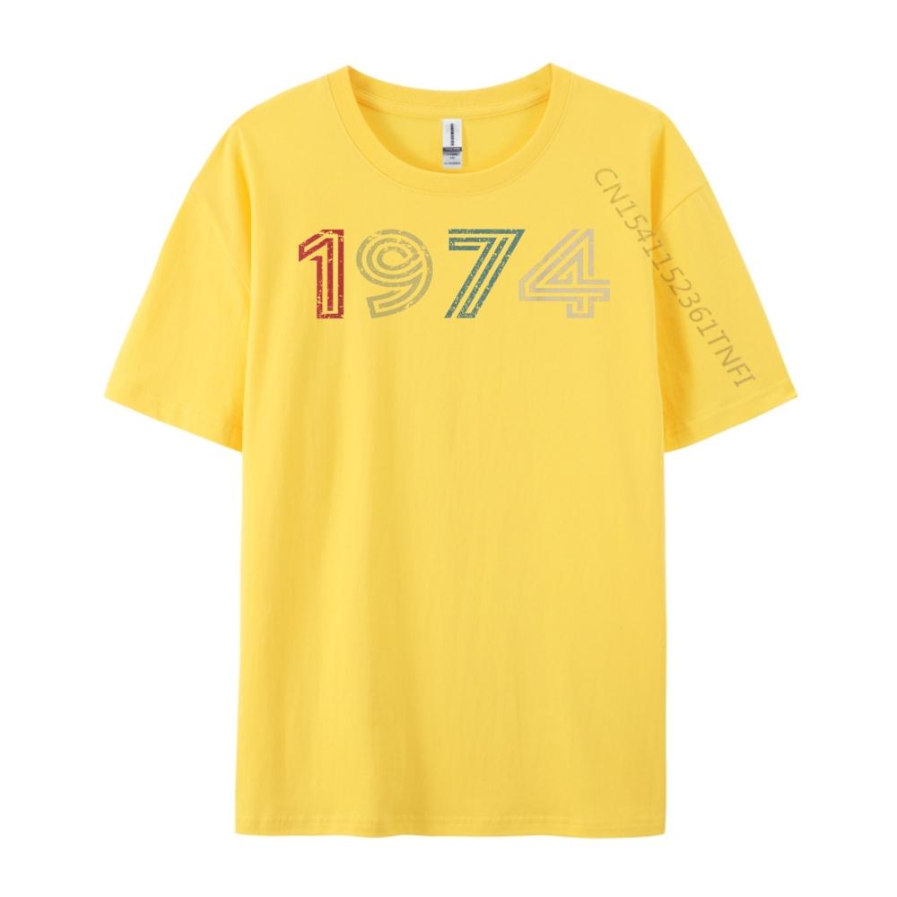 Vintage 1974 Cool 50 Year Old Bday Men Women 50th Birthday Wholesale Tshirts 100 Pcs Breathable Funny Gifts Design