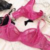 Set de lenjerie intimă franțuzească sexy pentru femei Set de sutien cu broderie din dantelă ultra subțire, confort de vară, sutien respirabil și seturi de lenjerie cu spatele T