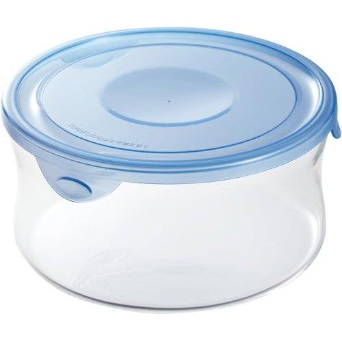 iwaki NEW Pack & Range Heat-Resistant Glass Food Storage Container Aqua Blue Round 380ml KBT7401BLN