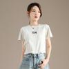 RAIN.CUN Women's Embroidered Slim-Fit T-Shirt