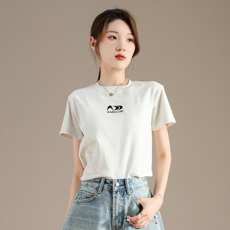 RAIN.CUN Women's Embroidered Slim-Fit T-Shirt