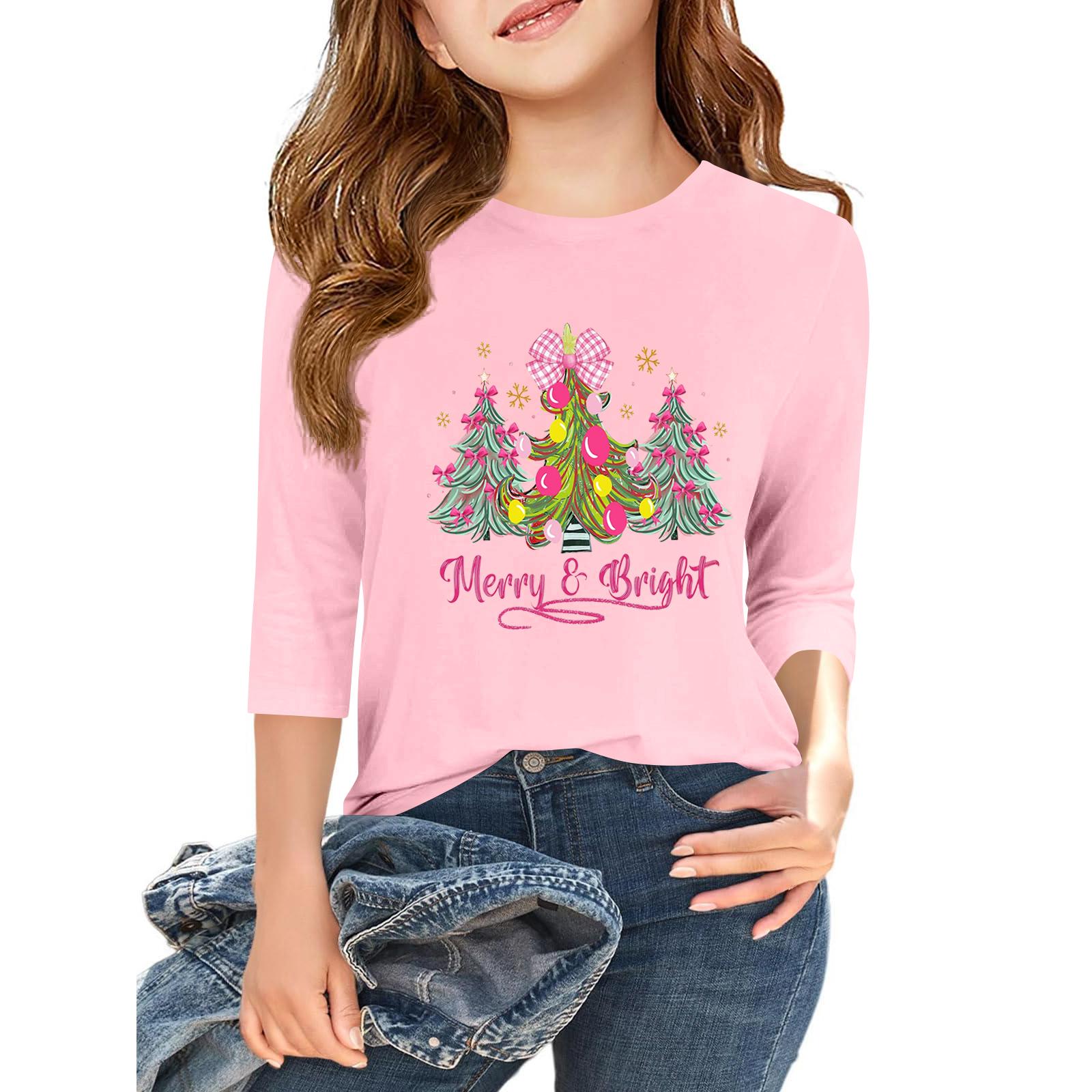 

Детская повседневная футболка с круглым вырезом и принтом «День независимости» с рукавом 3/4 150 розовый